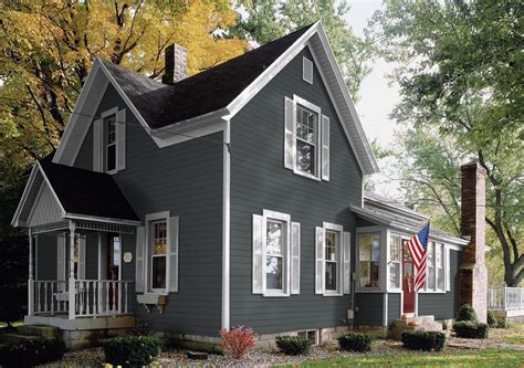 gray siding with white trim